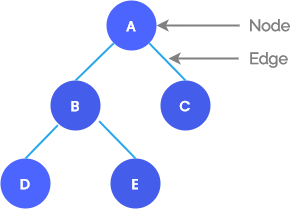 Nodes and edges of a tree